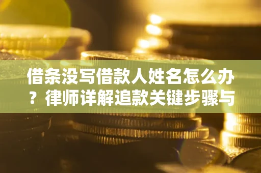 武汉借条没写借款人姓名怎么办？律师详解追款关键步骤与证据链构建